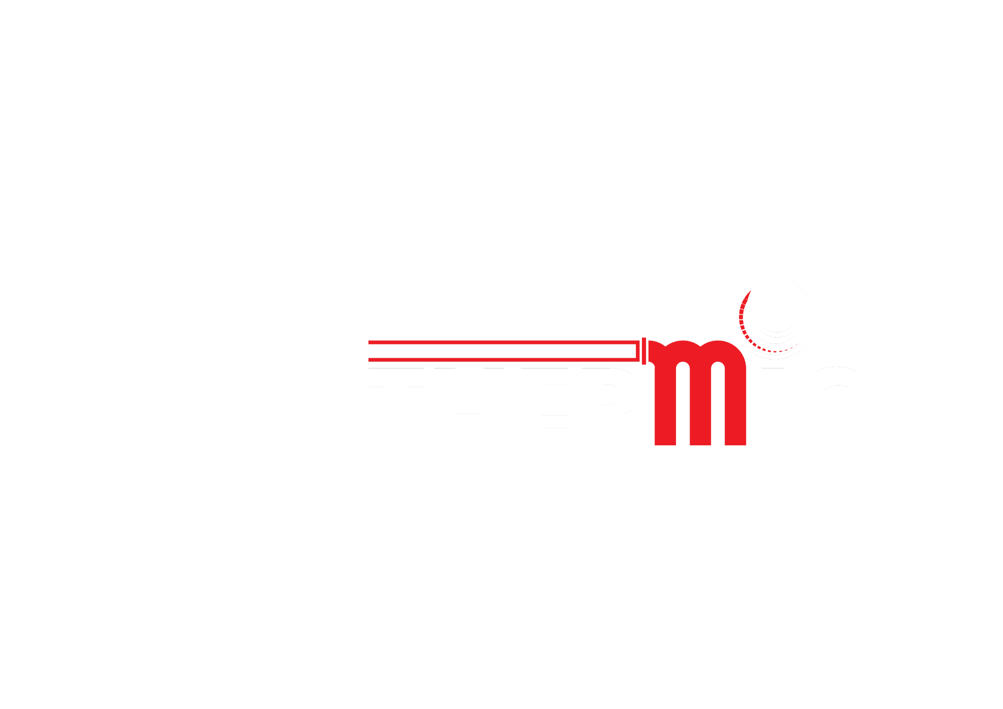 Logo Acthermic symbolisant le chauffage et la climatisation grâce à un design chaud et froid blanc - cta